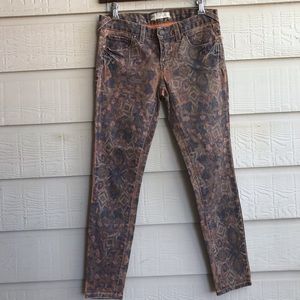 Free People Brown print jeans 26